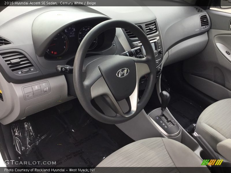 Century White / Beige 2016 Hyundai Accent SE Sedan