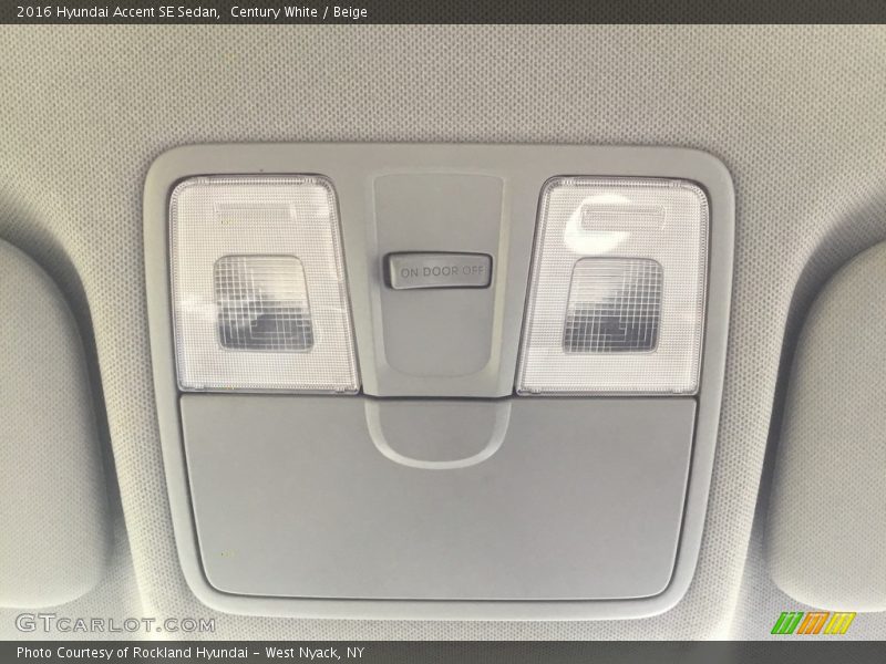 Century White / Beige 2016 Hyundai Accent SE Sedan