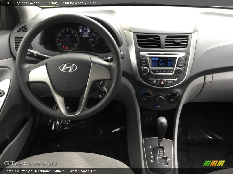 Century White / Beige 2016 Hyundai Accent SE Sedan