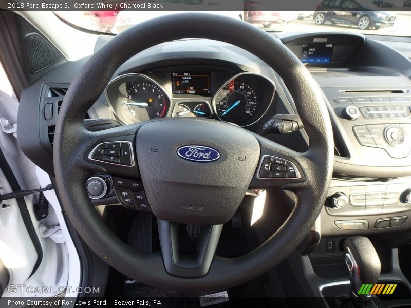 Oxford White / Charcoal Black 2018 Ford Escape S
