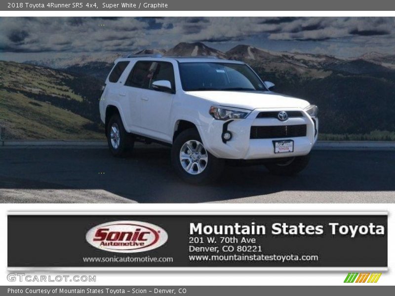 Super White / Graphite 2018 Toyota 4Runner SR5 4x4