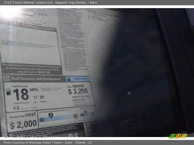 Magnetic Gray Metallic / Black 2018 Toyota 4Runner Limited 4x4