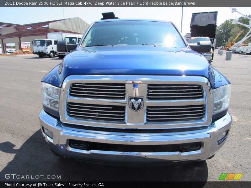 Deep Water Blue Pearl / Light Pebble Beige/Bark Brown 2011 Dodge Ram 2500 HD SLT Mega Cab 4x4