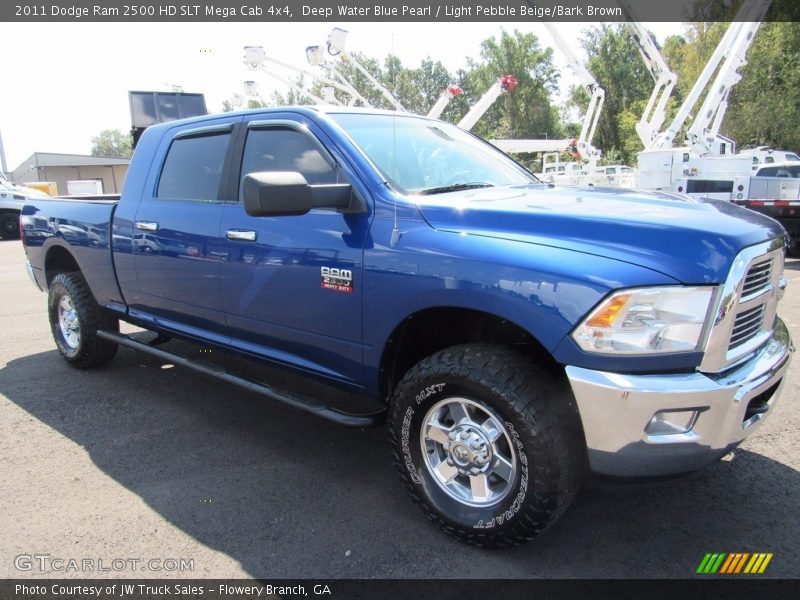 Deep Water Blue Pearl / Light Pebble Beige/Bark Brown 2011 Dodge Ram 2500 HD SLT Mega Cab 4x4