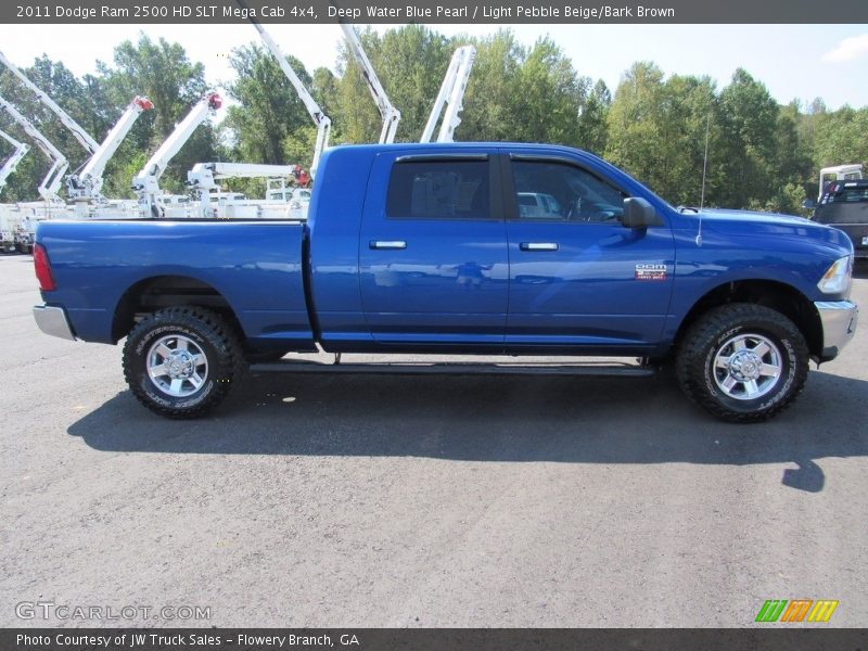 Deep Water Blue Pearl / Light Pebble Beige/Bark Brown 2011 Dodge Ram 2500 HD SLT Mega Cab 4x4