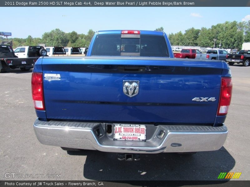 Deep Water Blue Pearl / Light Pebble Beige/Bark Brown 2011 Dodge Ram 2500 HD SLT Mega Cab 4x4