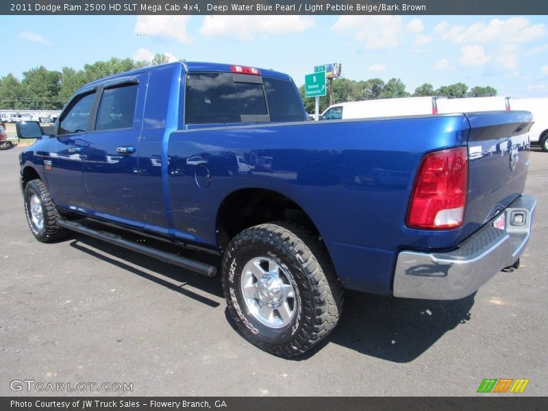 Deep Water Blue Pearl / Light Pebble Beige/Bark Brown 2011 Dodge Ram 2500 HD SLT Mega Cab 4x4