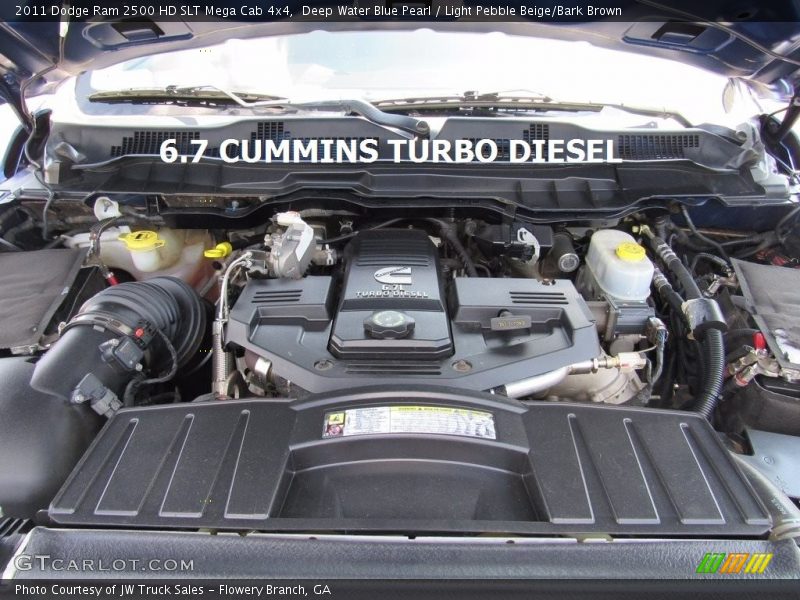 Deep Water Blue Pearl / Light Pebble Beige/Bark Brown 2011 Dodge Ram 2500 HD SLT Mega Cab 4x4