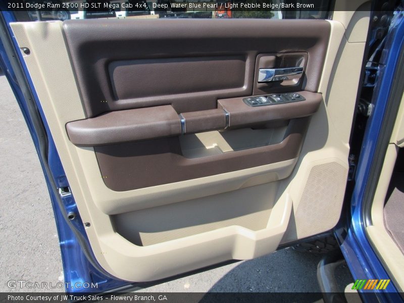 Deep Water Blue Pearl / Light Pebble Beige/Bark Brown 2011 Dodge Ram 2500 HD SLT Mega Cab 4x4