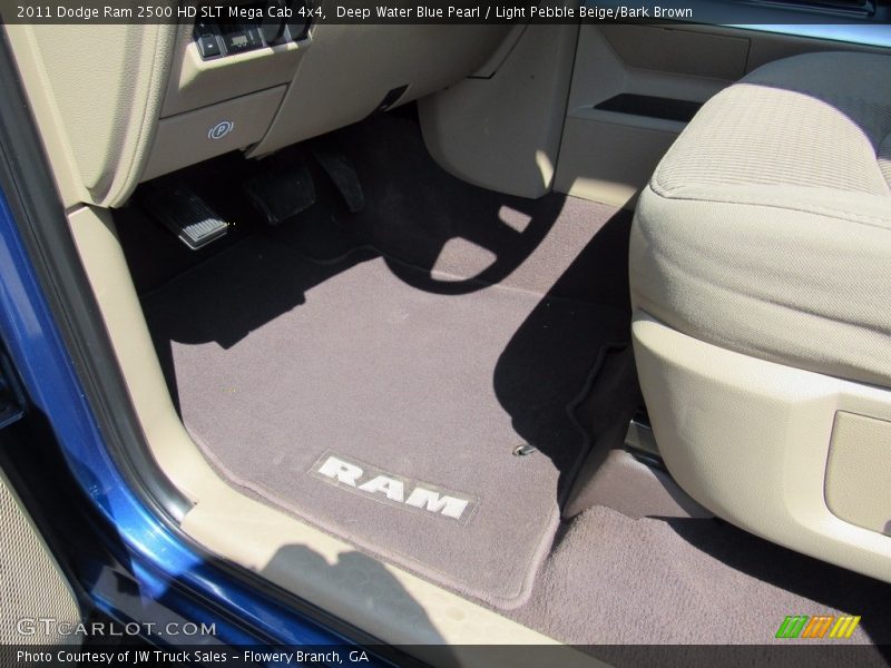 Deep Water Blue Pearl / Light Pebble Beige/Bark Brown 2011 Dodge Ram 2500 HD SLT Mega Cab 4x4