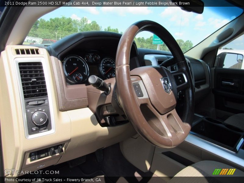 Deep Water Blue Pearl / Light Pebble Beige/Bark Brown 2011 Dodge Ram 2500 HD SLT Mega Cab 4x4