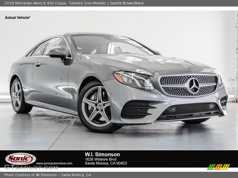 Selenite Grey Metallic / Saddle Brown/Black 2018 Mercedes-Benz E 400 Coupe