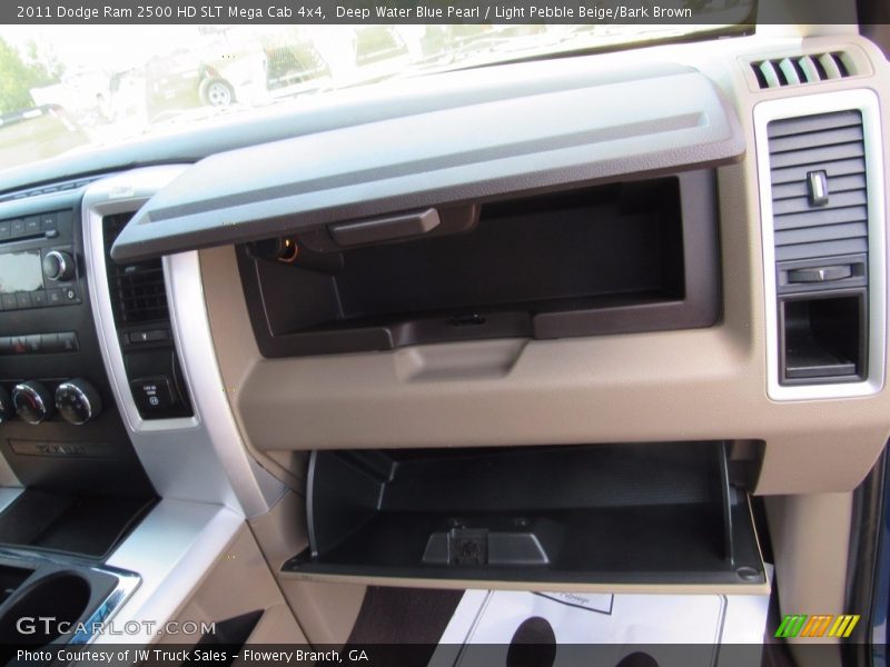 Deep Water Blue Pearl / Light Pebble Beige/Bark Brown 2011 Dodge Ram 2500 HD SLT Mega Cab 4x4