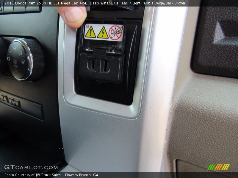 Deep Water Blue Pearl / Light Pebble Beige/Bark Brown 2011 Dodge Ram 2500 HD SLT Mega Cab 4x4
