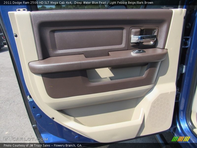 Deep Water Blue Pearl / Light Pebble Beige/Bark Brown 2011 Dodge Ram 2500 HD SLT Mega Cab 4x4