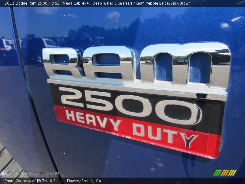 Deep Water Blue Pearl / Light Pebble Beige/Bark Brown 2011 Dodge Ram 2500 HD SLT Mega Cab 4x4