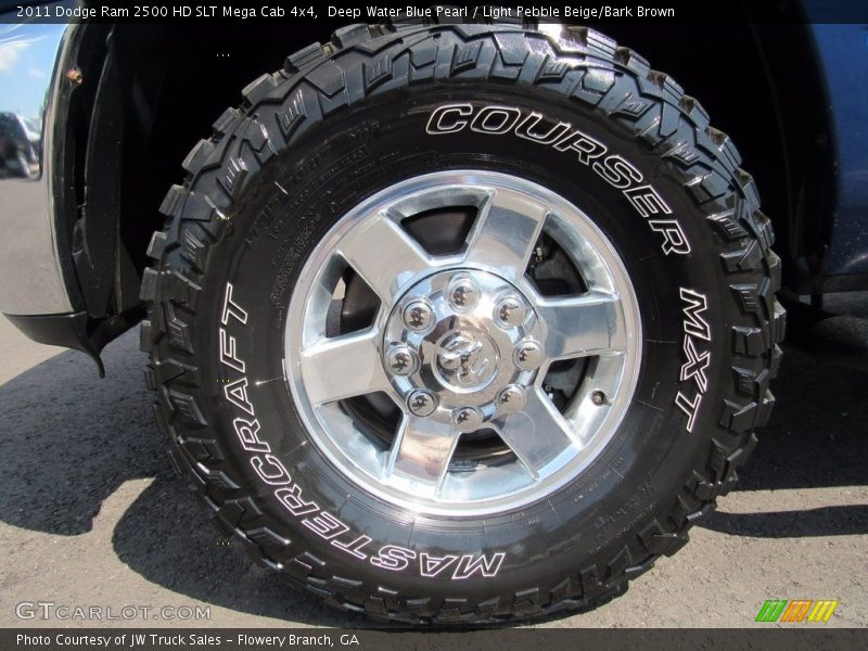 Deep Water Blue Pearl / Light Pebble Beige/Bark Brown 2011 Dodge Ram 2500 HD SLT Mega Cab 4x4