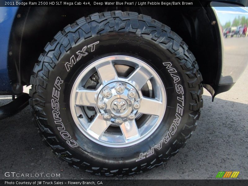 Deep Water Blue Pearl / Light Pebble Beige/Bark Brown 2011 Dodge Ram 2500 HD SLT Mega Cab 4x4
