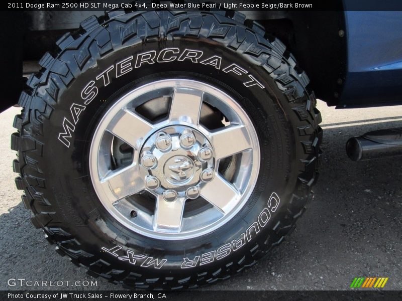 Deep Water Blue Pearl / Light Pebble Beige/Bark Brown 2011 Dodge Ram 2500 HD SLT Mega Cab 4x4
