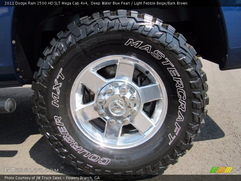 Deep Water Blue Pearl / Light Pebble Beige/Bark Brown 2011 Dodge Ram 2500 HD SLT Mega Cab 4x4