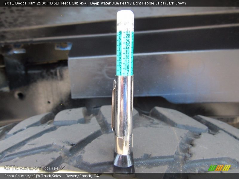 Deep Water Blue Pearl / Light Pebble Beige/Bark Brown 2011 Dodge Ram 2500 HD SLT Mega Cab 4x4