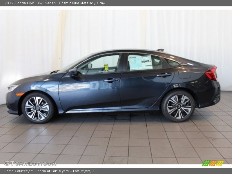 Cosmic Blue Metallic / Gray 2017 Honda Civic EX-T Sedan