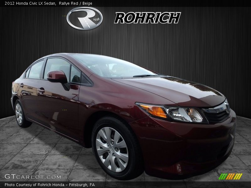 Rallye Red / Beige 2012 Honda Civic LX Sedan