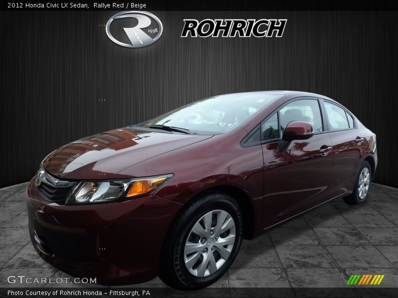 Rallye Red / Beige 2012 Honda Civic LX Sedan