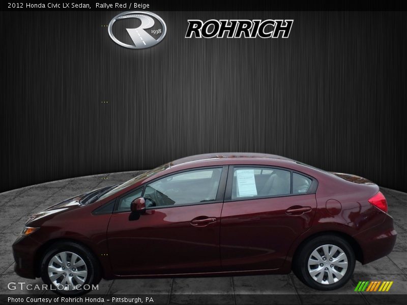Rallye Red / Beige 2012 Honda Civic LX Sedan