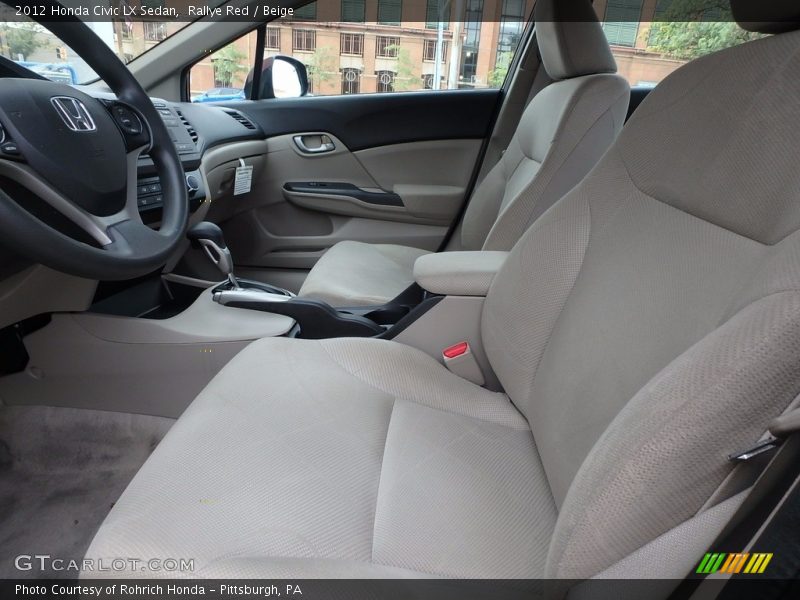 Rallye Red / Beige 2012 Honda Civic LX Sedan