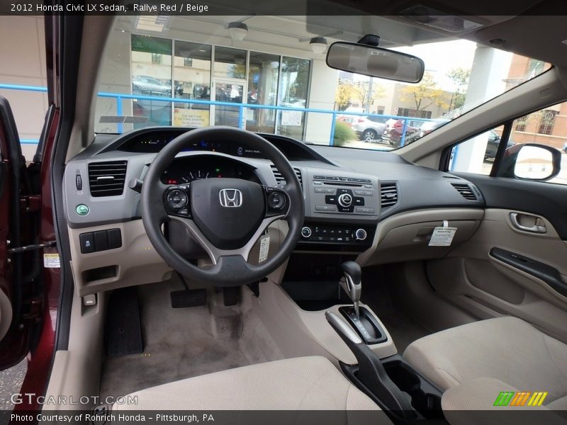 Rallye Red / Beige 2012 Honda Civic LX Sedan