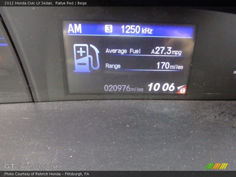 Rallye Red / Beige 2012 Honda Civic LX Sedan