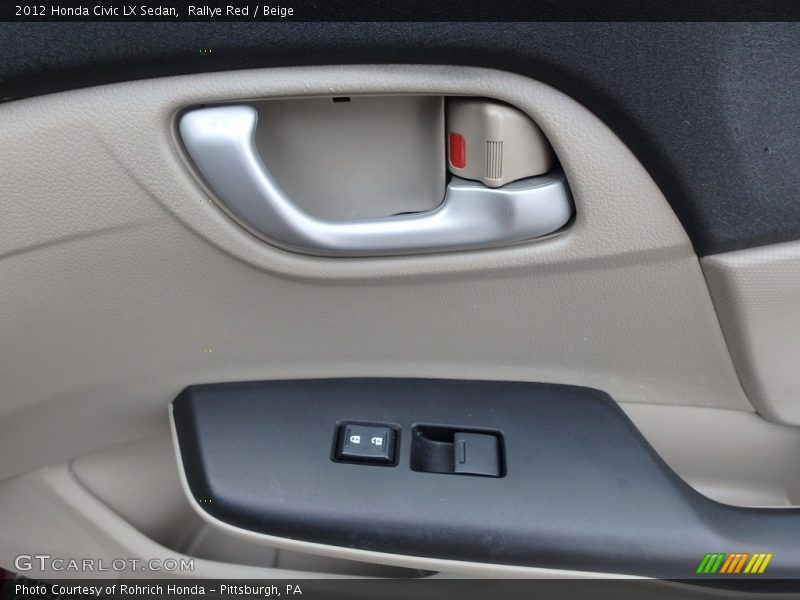 Rallye Red / Beige 2012 Honda Civic LX Sedan