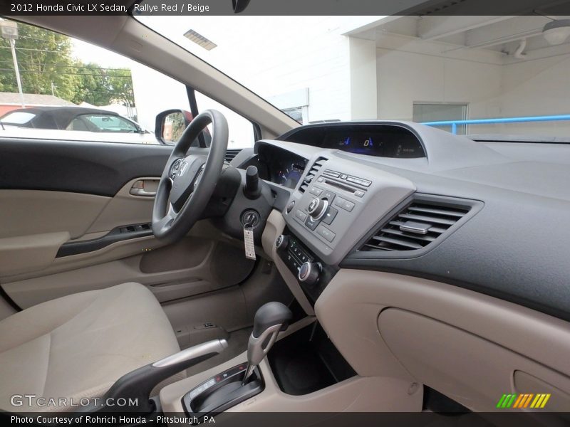 Rallye Red / Beige 2012 Honda Civic LX Sedan
