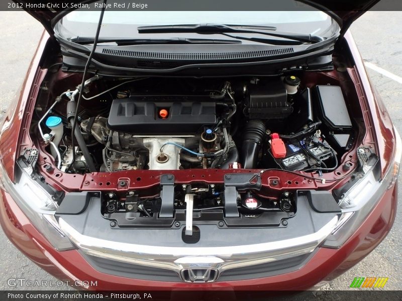 Rallye Red / Beige 2012 Honda Civic LX Sedan
