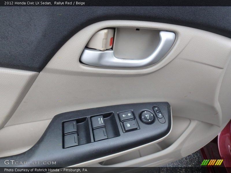 Rallye Red / Beige 2012 Honda Civic LX Sedan