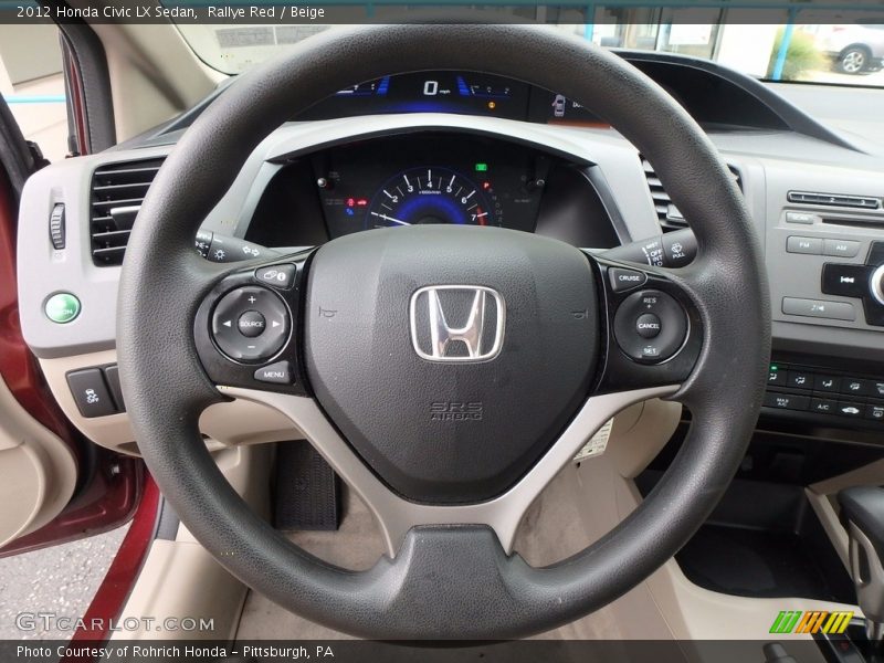 Rallye Red / Beige 2012 Honda Civic LX Sedan