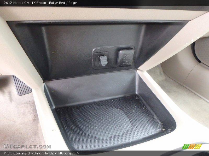 Rallye Red / Beige 2012 Honda Civic LX Sedan