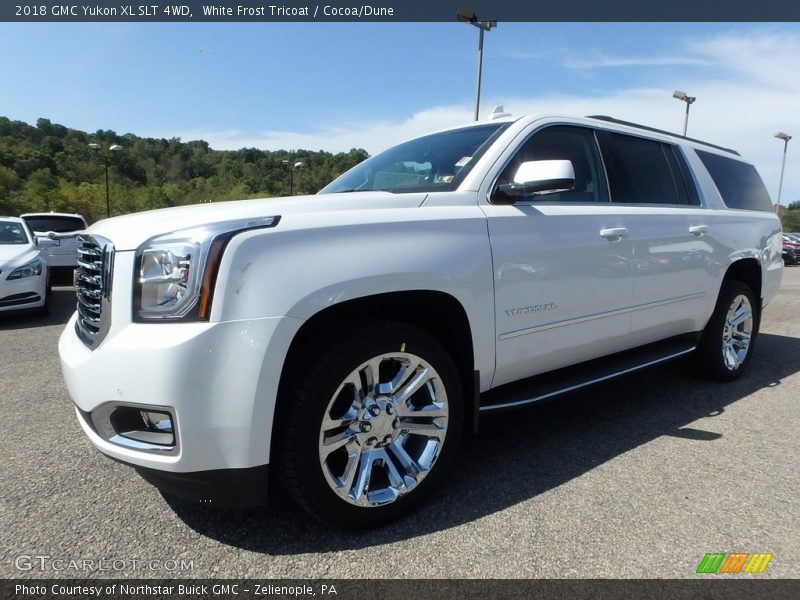 White Frost Tricoat / Cocoa/Dune 2018 GMC Yukon XL SLT 4WD