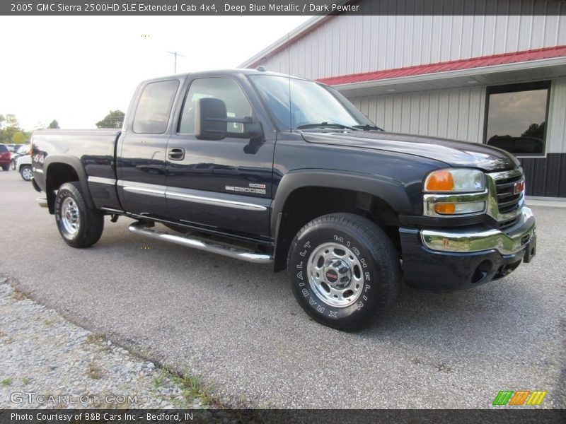 Deep Blue Metallic / Dark Pewter 2005 GMC Sierra 2500HD SLE Extended Cab 4x4