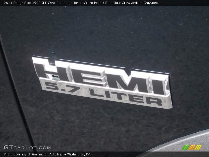 Hunter Green Pearl / Dark Slate Gray/Medium Graystone 2011 Dodge Ram 1500 SLT Crew Cab 4x4