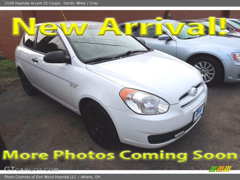 Nordic White / Gray 2008 Hyundai Accent GS Coupe