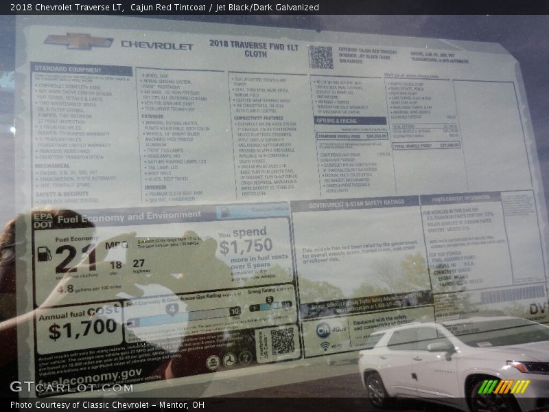 Cajun Red Tintcoat / Jet Black/Dark Galvanized 2018 Chevrolet Traverse LT