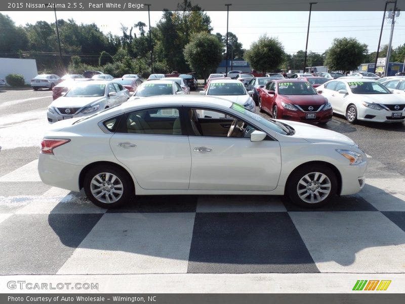 Pearl White / Beige 2015 Nissan Altima 2.5 S