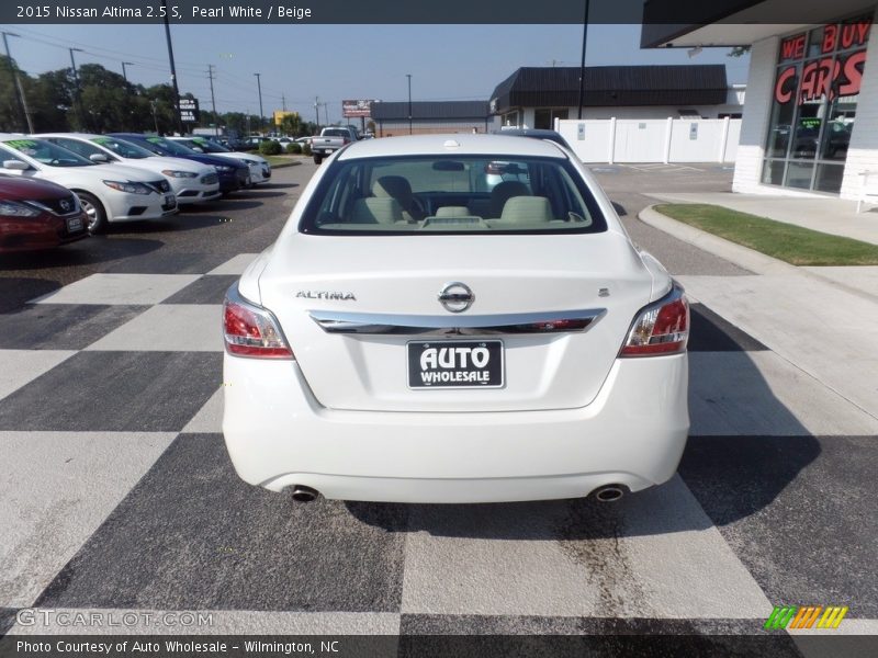 Pearl White / Beige 2015 Nissan Altima 2.5 S
