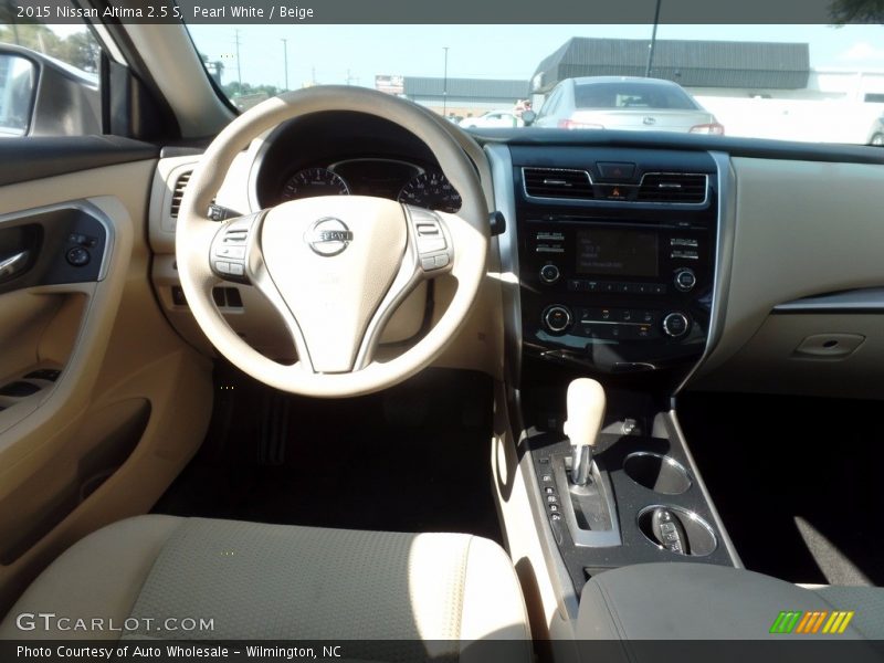 Pearl White / Beige 2015 Nissan Altima 2.5 S
