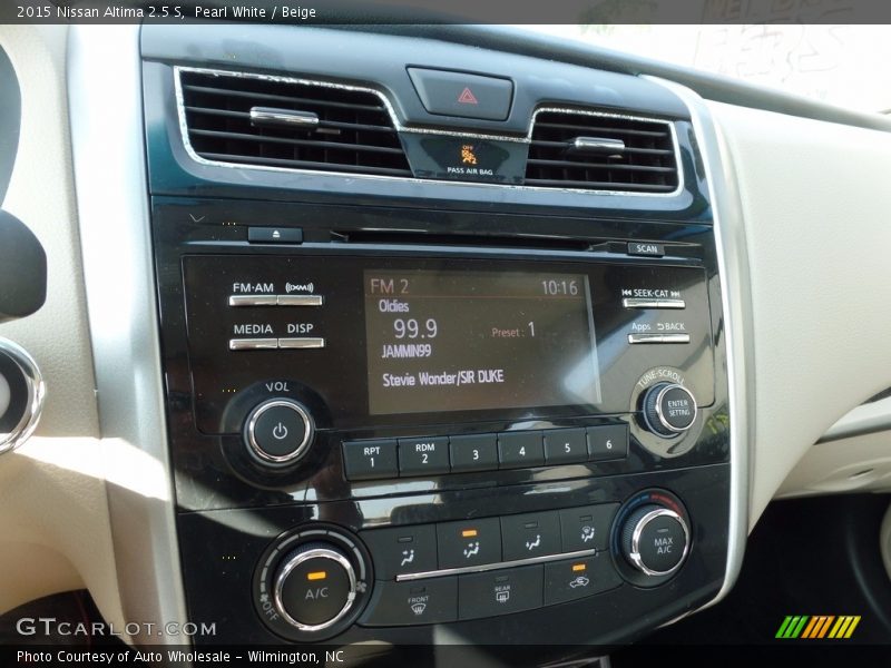 Pearl White / Beige 2015 Nissan Altima 2.5 S