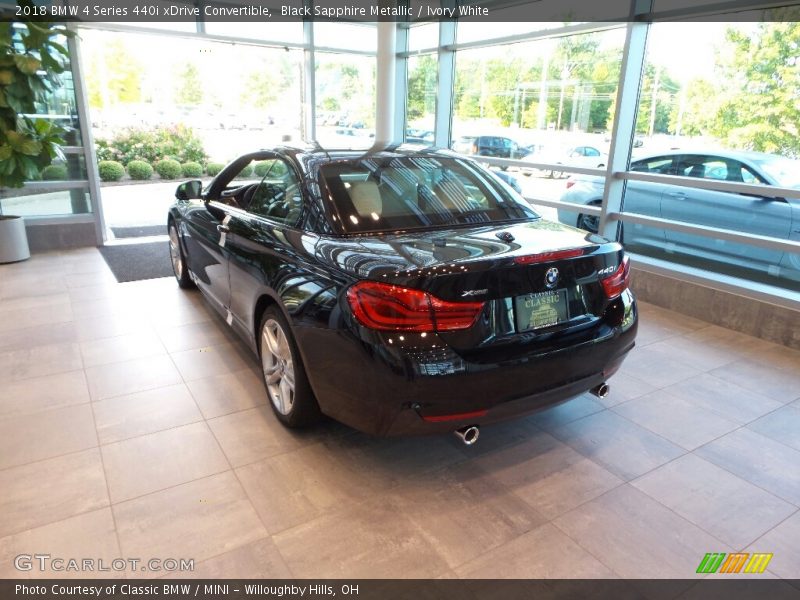 Black Sapphire Metallic / Ivory White 2018 BMW 4 Series 440i xDrive Convertible