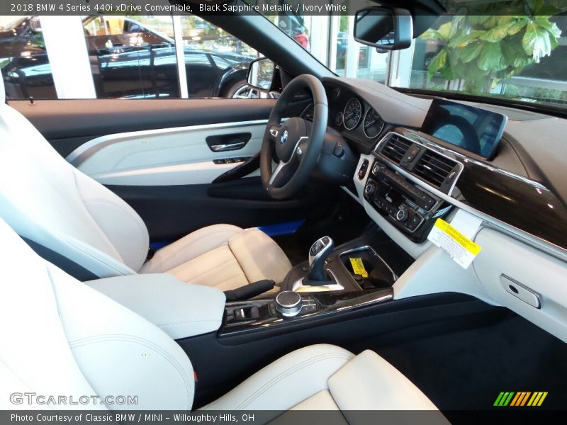 Black Sapphire Metallic / Ivory White 2018 BMW 4 Series 440i xDrive Convertible