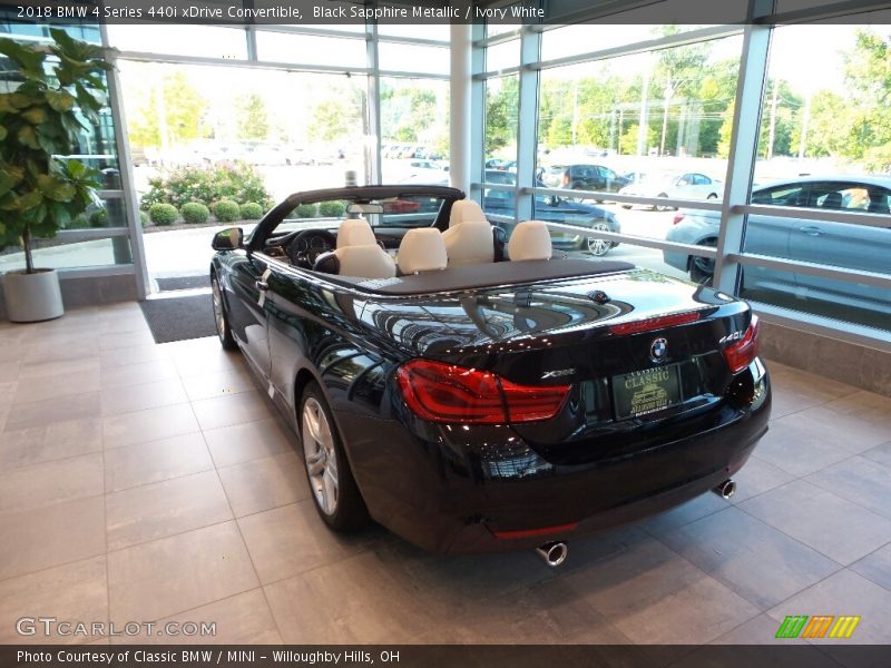 Black Sapphire Metallic / Ivory White 2018 BMW 4 Series 440i xDrive Convertible